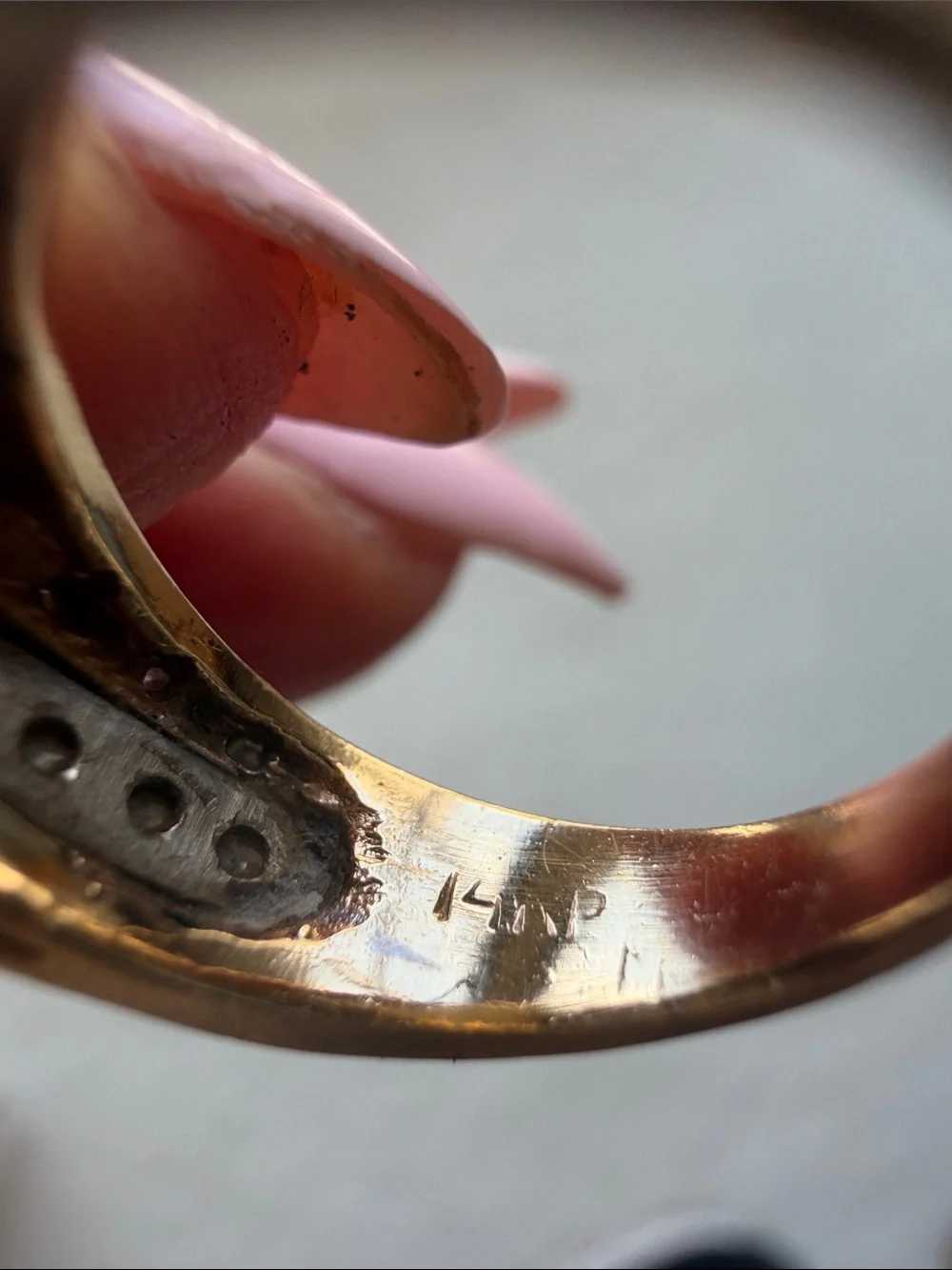 14K Gold Ruby Diamond Ring | Vintage Statement  Ring | Multi-Row Diamond.